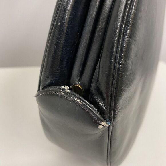 Vintage Judith Leiber Leather Purse Black Gold Tone Metal DUCK Clasp RARE‎ TLC - Picture 10 of 12